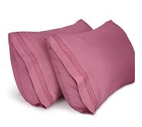 Lirex 2-Pack Fundas de Almohada 1800 Hilos, Fundas de Almohada de Microfibra Suave Cepillada, Transpirables sin Arrugas y Lavables a Máquina (30x50 cm, Rosa Malva)