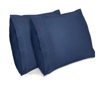 Lirex 2-Pack Fundas de Almohada 1800 Hilos, Fundas de Almohada de Microfibra Suave Cepillada, Transpirables sin Arrugas y Lavables a Máquina (40x40 cm, Azul)