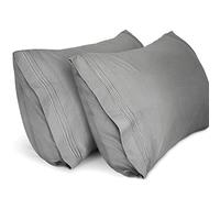 Lirex 2-Pack Fundas de Almohada 1800 Hilos, Tamaño 40 cm x 60 cm Fundas de Almohada de Microfibra Suave Cepillada, Transpirables sin Arrugas y Lavables a Máquina, Gris