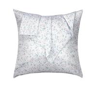 Lirex 2 Paquetes Funda de Almohada Satén 50x50cm, Suave como una Funda Almohada Seda, Fundas con Cierre de Cremallera, Protege Cabello y Piel, Floral Crema