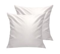 Lirex Fundas de Almohada Pack de 2, 300 Hilos 100% Algodón Transpirables y Suaves Cubrealmohadas, 40 x 40 cm, Blanco