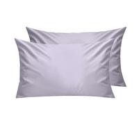 Lirex Fundas de Almohada Pack de 2, 300 Hilos 100% Algodón Transpirables y Suaves Cubrealmohadas, 40 x 80 cm, Morado Lavanda