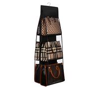 Lirex Mediano y Grande Bolso de Mano Hanging Organizador, 6 Bolsillos Plegable Hanging Cartera Organizador Tela Oxford Bolso Almacenamiento Organizador Armario Ajuste Universal Dormitorio Familiar
