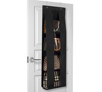 Lirex Organizador de Bolsos,Organizador de Bolsos de Mujer 4 Bolsillos Transparentes Plegables para Bufandas,Organizador Bolsos Armario,Colgador de Bolsos,Negro