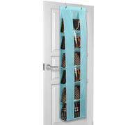 Lirex Organizador de Bolsos,Organizador de Bolsos de Mujer 6 Bolsillos Transparentes Plegables para Bufandas,Organizador Bolsos Armario,Colgador de Bolsos, Azul Claro