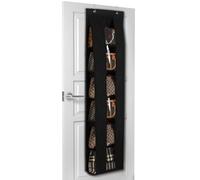Lirex Organizador de Bolsos,Organizador de Bolsos de Mujer 6 Bolsillos Transparentes Plegables para Bufandas,Organizador Bolsos Armario,Colgador de Bolsos, Negro