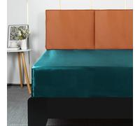 Lirex Sábana Bajera de Satén 135x196cm, para Colchón de hasta 35 cm de Altura, Ropa de Cama de Satén de Poliéster, Lujosa y Suave, Azul Pavo Real