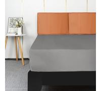 Lirex Sábana Bajera de Satén 140x200cm, para Colchón de hasta 35 cm de Altura, Ropa de Cama de Satén de Poliéster, Lujosa y Suave, Gris Oscuro