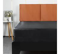 Lirex Sábana Bajera de Satén 200x200cm, para Colchón de hasta 35 cm de Altura, Ropa de Cama de Satén de Poliéster, Lujosa y Suave, Negro