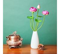 Lirio de agua artificial rosa claro para mini flor de loto similar a la seda, 30 cm, decoración de fiesta, arreglos para el hogar, boda, decoración falsa (paquete de 1 o 5) (rosa claro)