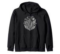 Lirio del Valle Flor Silvestre Celestial Luna Bruja Sol Sudadera con Capucha