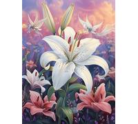 Lirio Estrellado Rompecabezas 1000 Piezas Cartón Grueso para Parejas Animales Salvajes con Flores Desarrollo Habilidades Pieza Decorativa Casa Pack Completo Regalo Cumpleaños 1000 PCS