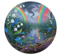 Lirios of The Valley 1000p Rompecabezas Redondo Adultos-Niños Blumen Circular Puzzle Niños: 3D CKunstón Juego Familiar Impossible Regalos 1000pcs (67.5x67.5cm)