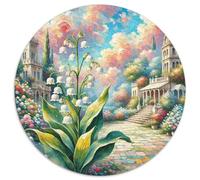 Lirios of The Valley Rompecabezas Redondo 1000p Adultos-Niños Blumen Circular Puzzle Niños: 3D CKunstón Juego Familiar Impossible Regalos 1000pcs (67.5x67.5cm)