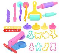 LiRiQi Herramientas de Plastilina Play Dough Accesorios Niños, 22 Piezas Moldes Plastilina Manualidades Extrusor Maquina de Plastilina, Moldes para Modelar Juguetes Niños 3 4 5 6 años (Color al Azar)