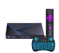 LIROM Android 12.0 TV Box, 8G+64G RK3356 Quad-Core 64Bits Arm Cortex-A53, 2.4/5.8G Wi-Fi De Doble Banda/10-1000M LAN BT4.1 H.265 UHD 4K / 8K, con Mini Teclado Inalámbrico,2gb+16gb