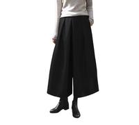 LIROMA Pantalones Anchos para Mujer Invierno,Pantalones Palazzo De Cintura Alta De Moda Pantalones Culottes Mezclados De Lana De Espiga Pantalones Cortos Holgados Elegantes Pantalones con Bolsillos