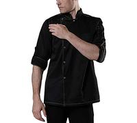 LIRONGXILY Chaquetas de Chef Chequilla de Chef de Manga Corta para Hombres y Mujeres, panadería de Cocina Servicio de Comida del Hotel Chef Uniform Workwear Cocine Cook Coat Pure Algodón