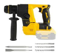 LIROPAU Taladro inalámbrico compatible con batería DeWalt de 20 V máximo, cambio rápido Chuck SDS-Plus, taladro de martillo inalámbrico con 5 brocas para hormigón, mampostería, madera (sin incluir