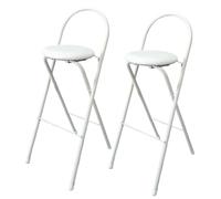 lirrebol Taburete de Bar Plegable Acolchado de Piel sintética con reposapiés. Silla de Bar de Altura de mostrador para casa, Bar y salón. Juego de 2. Altura del Asiento: 65 cm/25,6 Pulgadas.