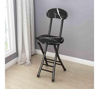 lirrebol Taburete Plegable de 45,7 cm con Respaldo | Diseño portátil y apilable | Asiento Redondo | para Eventos, Bodas, Fiestas y cocinas | Negro