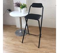 lirrebol Taburete Plegable portátil con Estructura de Metal Negro, Respaldo y Asiento Acolchado. Silla Alta para cocinas, Bares y restaurantes. Altura del Asiento: 65 cm/25,6 Pulgadas.