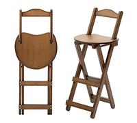 lirrebol Taburete Plegable portátil de Madera con Respaldo y reposapiés: Silla Plegable y Estable para cocinas y Bares, Dimensiones: 28 x 34 x 45 cm.
