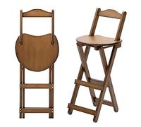 lirrebol Taburete Plegable portátil de Madera con Respaldo y reposapiés: Silla Plegable y Estable para cocinas y Bares, Dimensiones: 28 x 34 x 61,5 cm (11 x 13 x 24 Pulgadas).
