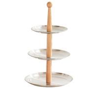 LiRRvb Bandeja redonda de metal para postres y frutas, moderna de acero inoxidable, para decoración del hogar y eventos, bandeja de servir