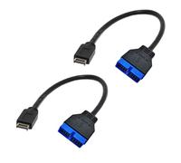 LiRRvb Cable de extensión USB 3.0 de 20 pines a 1 tipo E de panel frontal 1 a 0 para mejorar la velocidad de compatibilidad, cable USB