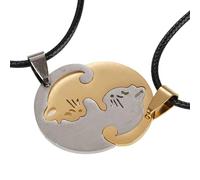 LiRRvb Collar de gatos a juego para mejor amigo, longitud ajustable, accesorio para el cuello para ocasiones especiales o uso diario, collar de acero inoxidable, E, como se describe, como se describe