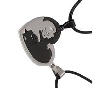 LiRRvb Collar de gatos a juego para mejor amigo, longitud ajustable, accesorio para el cuello para ocasiones especiales o uso diario, collar de acero inoxidable, H, como se describe, como se describe