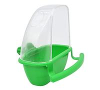 LiRRvb Comedero para pájaros con perca, dispensador de alimentos para cacatúas, periquitos, pájaros del amor, dentro de la jaula, comedero sin ensuciar con percha para jaula, dispensador de alimentos