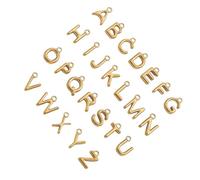 LiRRvb Dije de letra chapado al vacío de alta calidad, 26 piezas, colgantes de letra en miniatura para accesorios de joyería individualizados, componentes de joyería iniciales individualizados, One