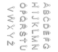 LiRRvb Dije de letra chapado al vacío de alta calidad, 26 piezas, colgantes de letra en miniatura para accesorios de joyería individualizados, componentes de joyería iniciales individualizados, One