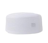 LiRRvb Gorro de oración tejido transpirable Kufi Gorras de calavera indio turbante de algodón tejido Kufi, blanco, XL