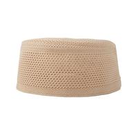 LiRRvb Gorro de oración tejido transpirable Kufi Gorras de calavera indio turbante de algodón tejido Kufi, beige, M
