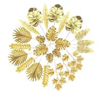 LiRRvb Hojas artificiales para arreglos florales realistas de imitación dorada/plata para mejorar el hogar y los ambientes de eventos, adornos de álbumes de recortes