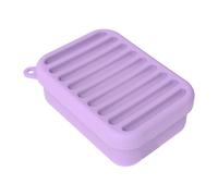 LiRRvb Jabonera portátil de silicona compacta a prueba de polvo con tapa y capa de drenaje para dormitorios, baño, fregadero, encimera, jabón de viaje de silicona con capa de drenaje