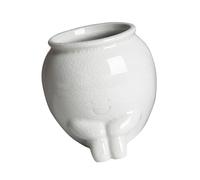 LiRRvb Maceta de cerámica con cara sonriente para suculentas, esmaltes agrietados, con agujero de drenaje, decoración para interiores y exteriores C