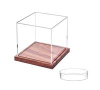 LiRRvb No requiere montaje, soporte transparente para pelotas de tenis con base de madera para mostrar fácilmente la caja de exhibición a prueba de polvo