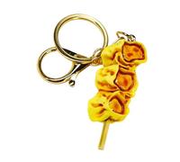 LiRRvb Práctico llavero de bola de pescado para colgar llaves, decoración de bolsas, ideal como regalo temático de alimentos, llavero de goma, a, Talla única