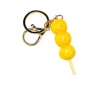 LiRRvb Práctico llavero de bola de pescado para colgar llaves, decoración de bolsas, ideal como regalo temático de alimentos, llavero de goma, B, Talla única