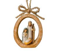 LiRRvb ResinThe Nativity Scene - Figura decorativa colgante con toque artístico para Navidad, celebración, regalo de resina