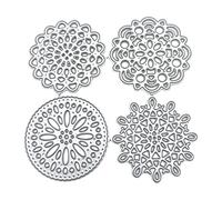LiRRvb Troqueles de corte de metal de encaje redondo, plantilla decorativa para tarjetas de invitación de boda, suministros para hacer tarjetas, troqueles en relieve
