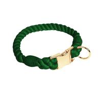 LiRui.R Collare intrecciato per cani Collare in Corda di Cotone morbido e Resistente Palette di Colori Macaron Adatto a Tutte le razze(Verde Oscuro,L)