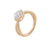 Lirzxin Alianza nupcial, anillos mujer boda oro amarillo 14 K diseño vacío con moissanita ovalada solitario de 1ct-3ct anillo compromiso mujer oro amarillo para promesa, 10, Oro amarillo de 18