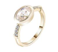 Lirzxin Alianza nupcial, anillos mujer boda oro amarillo 14 K simple moissanita oval 1ct-3ct anillo mujer compromiso oro amarillo para promesa, 20, Oro amarillo de 18 quilates, Moissanita