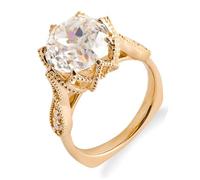 Lirzxin Alianzas de oro 750 de 18 K, anillos de boda, anillos de pareja, anillos de amistad, anillos de amistad, flores vintage con 8 garras, moissanita, 1 ct - 3 ct, anillo de compromiso de oro