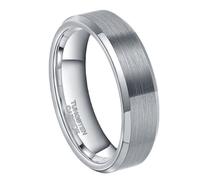 Lirzxin Anillo de aniversario de carburo de tungsteno para mujeres y hombres, anillos de compromiso para mujeres y hombres, 4 mm, 6 mm, 8 mm de ancho, diseño cepillado simple, Acero de tungsten, Sin